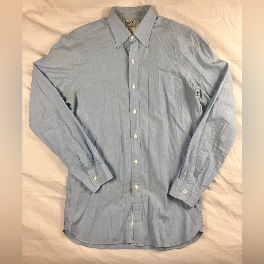 Men’s Light Blue Ralph Lauren Double Rl Spearpoint Collar Dress Shirt
